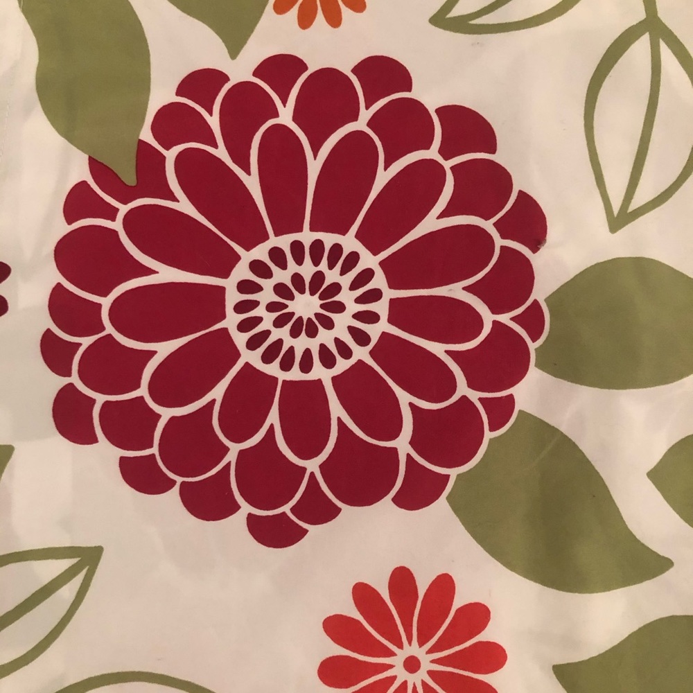 White w/Flowers Shower Curtain